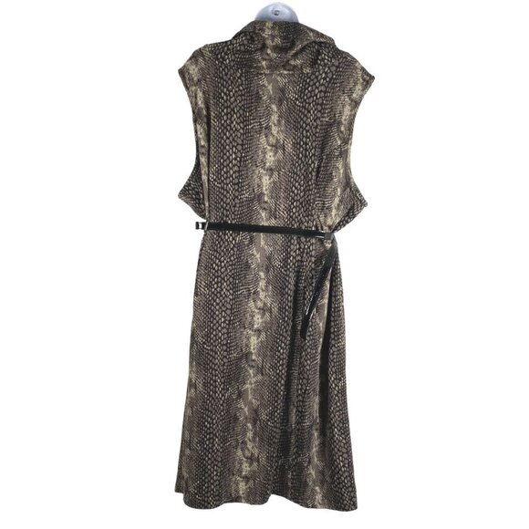 Lane Bryant Dress Size 26/28 Snake Print Cowl Neck Sleeveless Belted NWT DR-1519 - Picture 5 of 9